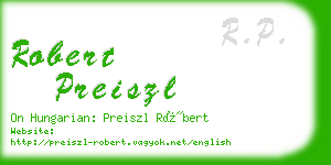 robert preiszl business card